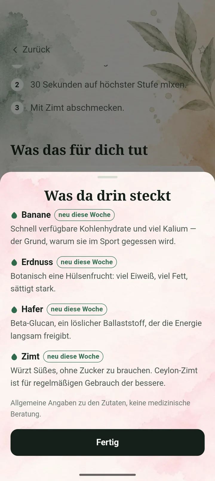 Eingeblendete Zutatenerkl&auml;rung &bdquo;Was da drin steckt&ldquo;